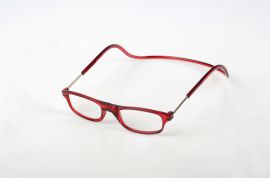 Dioptrické brýle na čtení s magnetem +2,5 - tmavočervené obruby