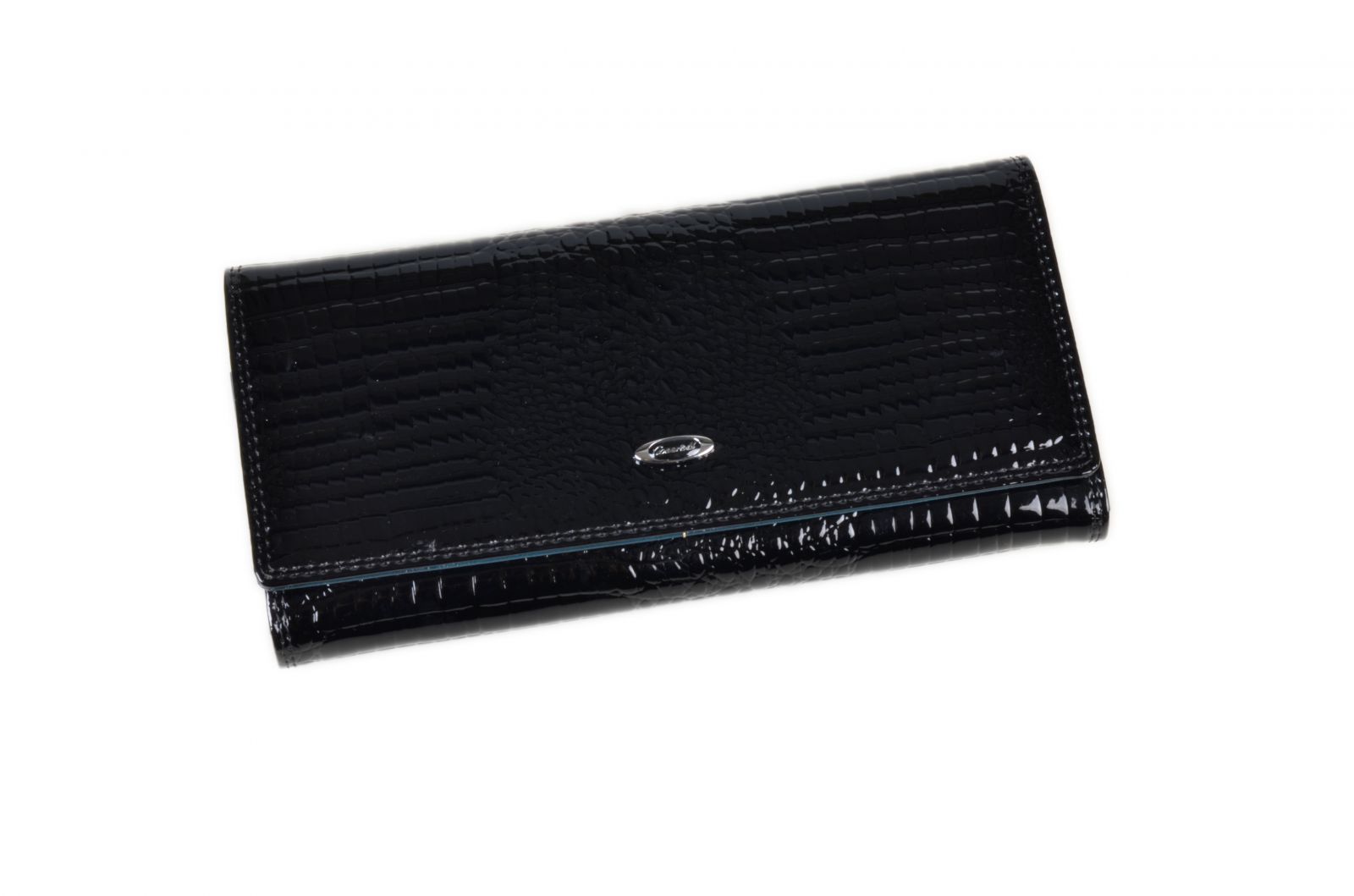 Luxusní černá kožená dámská magnetická peněženka v krabičce Cossroll 14071-9813B