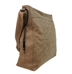 Velká přírodně hnědá crossbody kabelka z broušené kůže 613-3 Tapple E-batoh