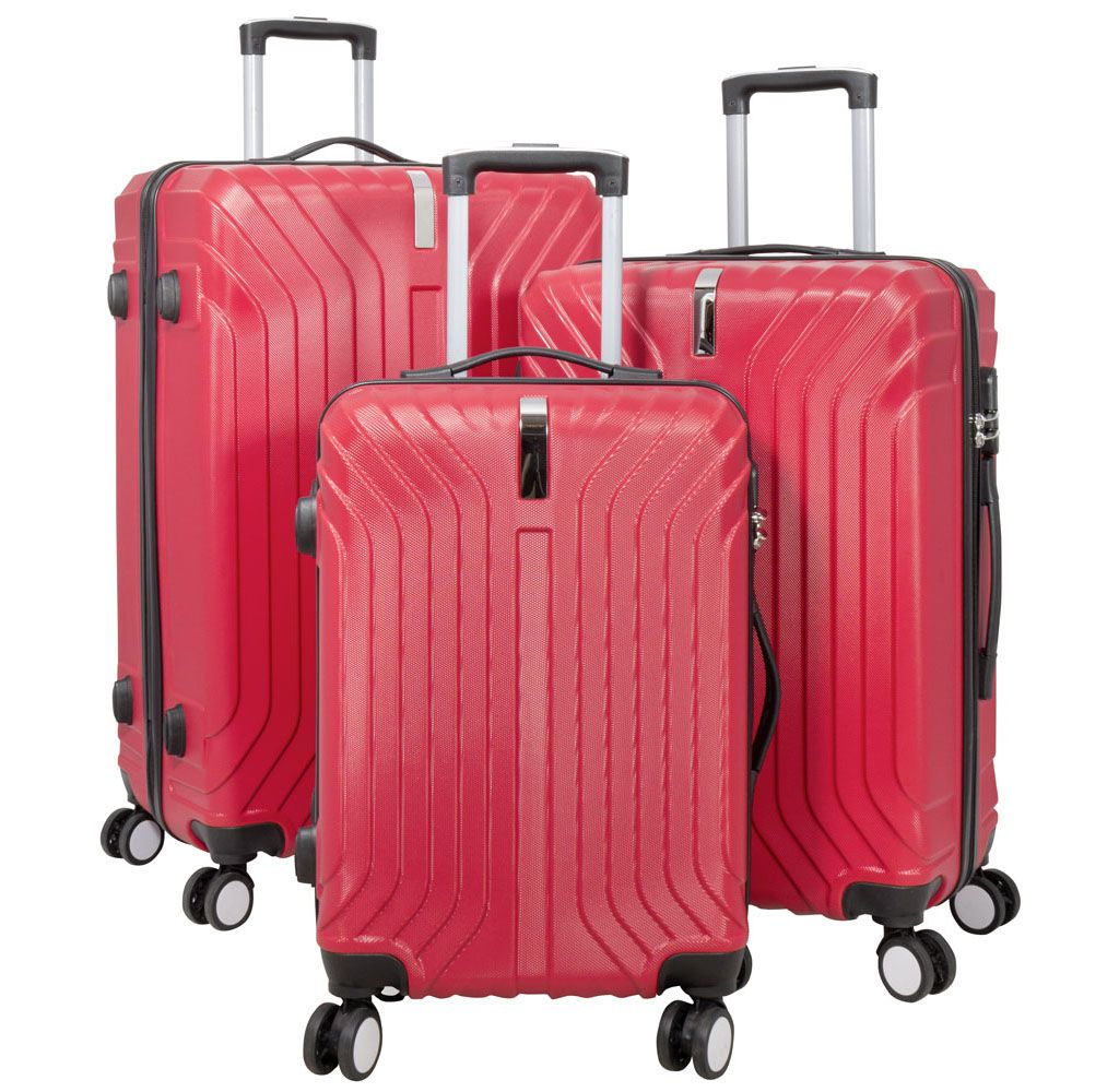 MONOPOL Cestovní kufry sada PALMA L,M,S RED BRIGHT