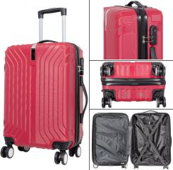 Cestovní kufry sada PALMA L,M,S RED BRIGHT MONOPOL E-batoh