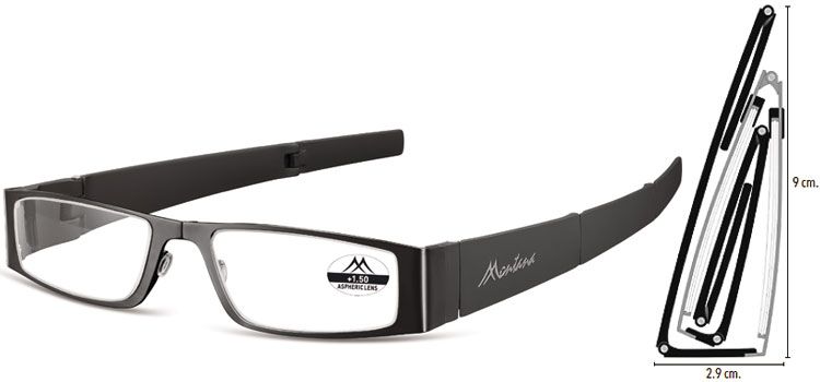 SKLÁDACÍ dioptrické brýle MR26 BLACK+3,50