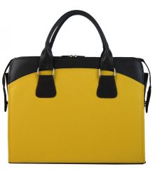 PUNCE LC-01 hořčicově žlutá dámská kabelka pro notebook do 15.6 palce E-batoh