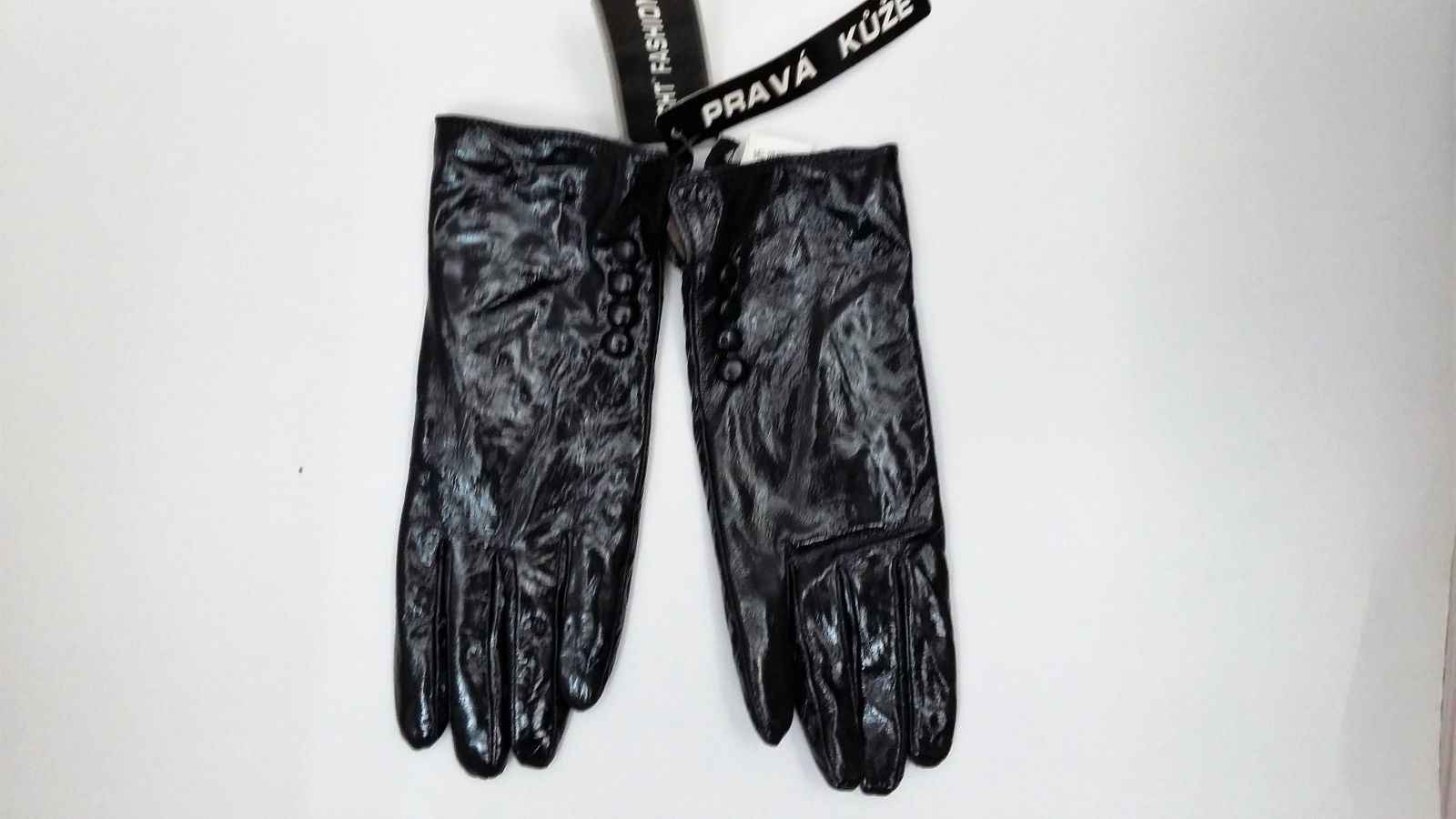 zimní kožené rukavice černé
