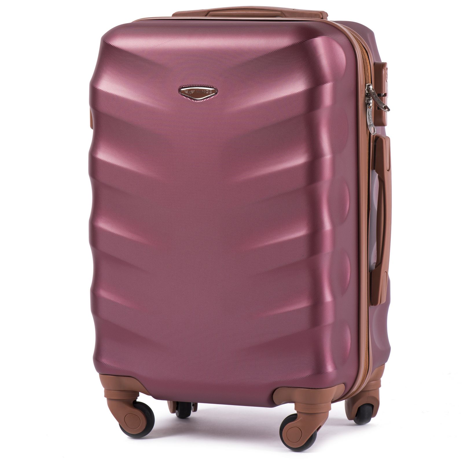 Cestovní kufr WINGS 402 ABS WINE RED malý S E-batoh