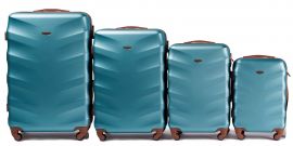 Cestovní kufry sada WINGS 402 ABS SILVER BLUE L,M,S,xS