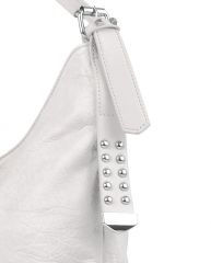 Moderní velká bílá kombinovaná dámská kabelka 3753-DE Demra E-batoh