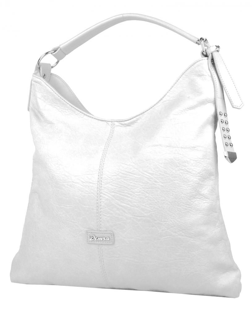 Moderní velká bílá kombinovaná dámská kabelka 3753-DE