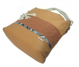 Velká hnědá dámská kabelka s lanovými uchy 4543-BB TESSRA E-batoh