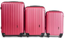Cestovní kufry sada WINGS 2011 ABS ROSE RED L,M,S