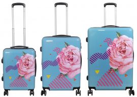 Cestovní kufry sada RŮŽE L,M,S MONOPOL E-batoh