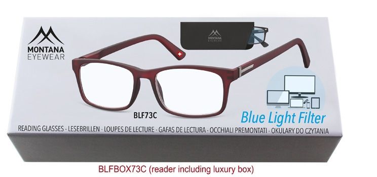 Brýle na počítač BLF BOX 73C bez dioptrií PROTI MODREMU SVĚTLU