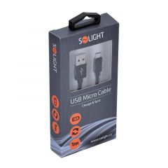 Solight USB kabel, USB 2.0 A konektor - USB B micro konektor, blistr, 1m E-batoh