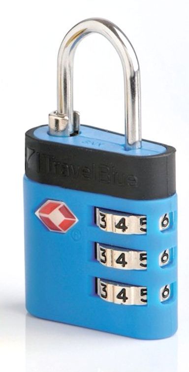 Bezpečnostní TSA kódový zámek na zavazadla TravelBlue TB037 - modrá