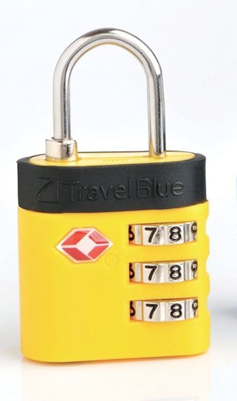 Bezpečnostní TSA kódový zámek na zavazadla TravelBlue TB037 - žlutá