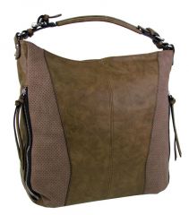 Moderní velká hnědá dámská kombinovaná kabelka YH1649 NEW BERRY E-batoh