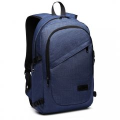 KONO modrý moderní elegantní batoh s USB portem UNISEX E-batoh