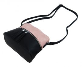 Malá crossbody kabelka se stříbrným zipem NH6021 růžová NEW BERRY E-batoh