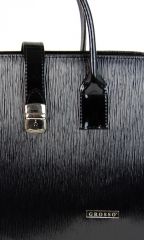 Černá vroubkovaná elegantní dámská aktovka / taška na notebook 15.6" ST02 GROSSO E-batoh