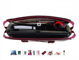 PUNCE LC-01 bordová dámská kabelka pro notebook do 15.6 palce E-batoh