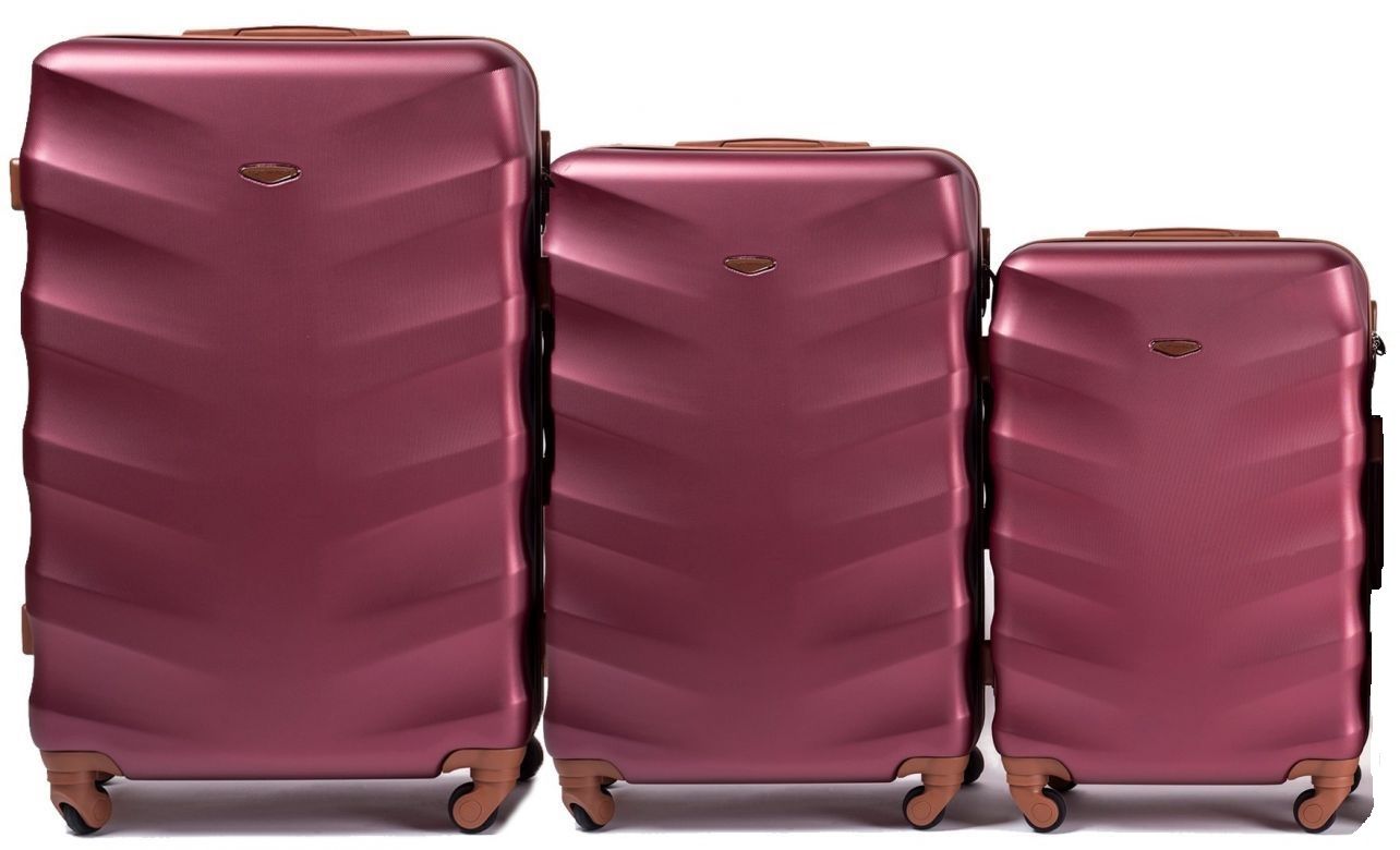 Cestovní kufry sada WINGS 402 ABS WINE RED L,M,S