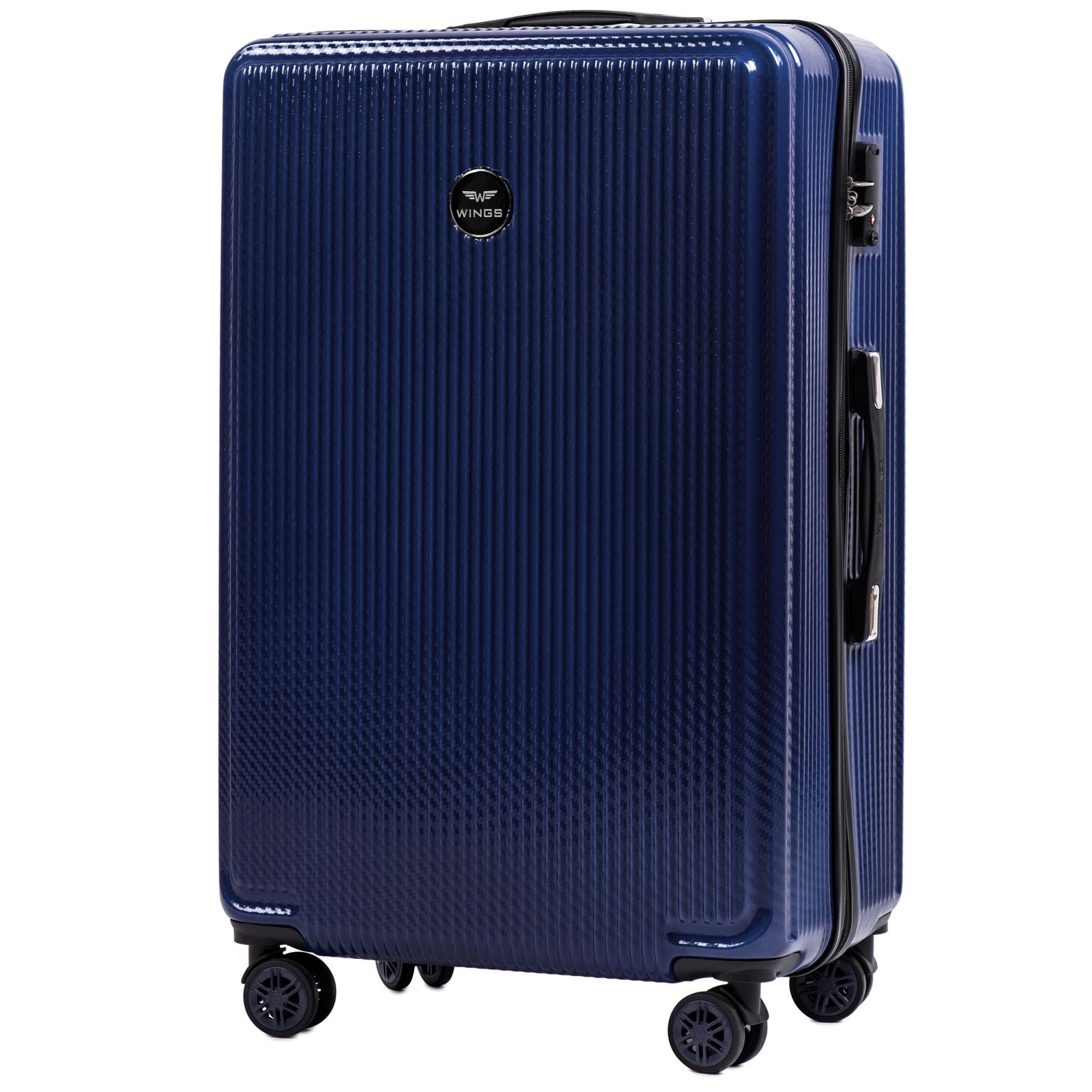 Cestovní kufr WINGS AFRICAN ABS POLIPROPYLEN DARK BLUE velký L E-batoh
