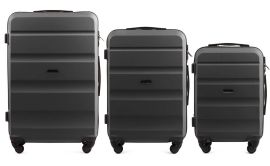 Cestovní kufry sada WINGS LOVEBIRD ABS DARK GREY L,M,S