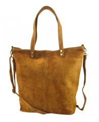 Kožená velká fuchsiová broušená praktická dámská kabelka BORSE IN PELLE E-batoh