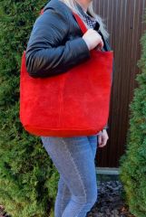 Kožená velká fuchsiová broušená praktická dámská kabelka BORSE IN PELLE E-batoh