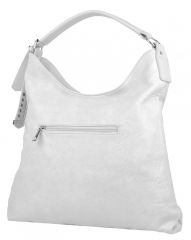 Moderní velká bílá kombinovaná dámská kabelka 3753-DE Demra E-batoh