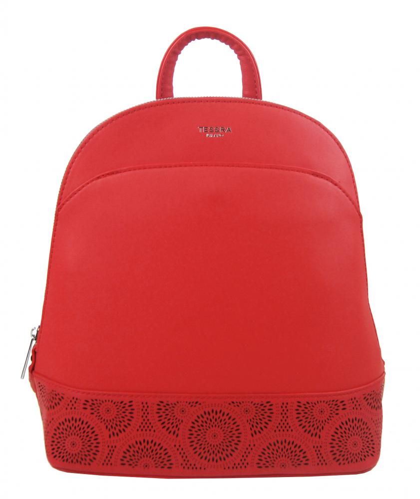 Červený elegantní dámský batoh / kabelka 5234-TS TESSRA E-batoh