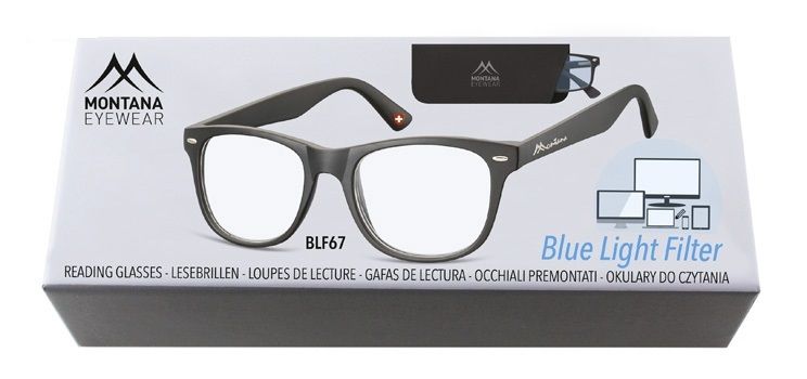 Brýle na počítač BLF BOX 67 BLACK +1,00 proti modremu světlu 