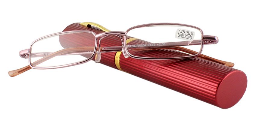 Dioptrické brýle v pouzdru Panorama 2134/ +3,25 červené
