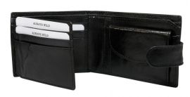 Kožená černá menší pánská peněženka RFID v krabičce ALWAYS WILD E-batoh