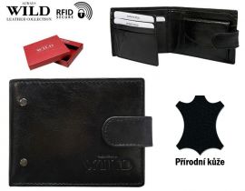 Kožená černá menší pánská peněženka RFID v krabičce ALWAYS WILD E-batoh
