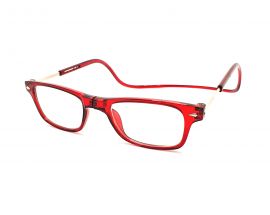Dioptrické brýle na čtení s magnetem A015 +4,00 - červené obroučky
