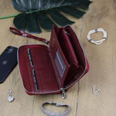 Gregorio luxusní červená dámská kožená peněženka v dárkové krabičce E-batoh