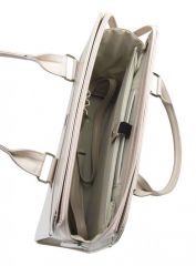 PUNCE LC-01 béžová lakovaná dámská kabelka pro notebook do 15.6 palce E-batoh