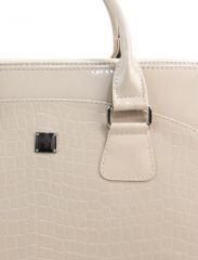PUNCE LC-01 béžová lakovaná dámská kabelka pro notebook do 15.6 palce E-batoh