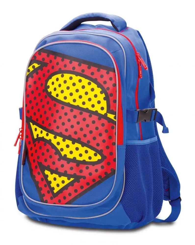 BAAGL Školní batoh s pončem Superman + pláštěnkové pončo