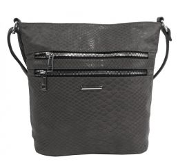 Tmavě šedá crossbody dámská kabelka v kroko designu NEW BERRY E-batoh