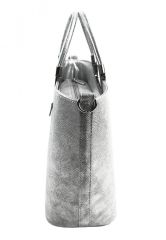Elegantní stříbrná hadí kabelka do ruky S7 GROSSO E-batoh