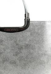 Elegantní stříbrná hadí kabelka do ruky S7 GROSSO E-batoh