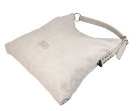 Moderní velká krémová kombinovaná dámská kabelka 3753-DE Demra E-batoh