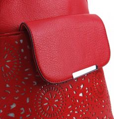 Červený dámský batůžek / kabelka s čelní kapsou Mahel E-batoh