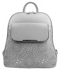 Světle šedý dámský batůžek / kabelka s čelní kapsou