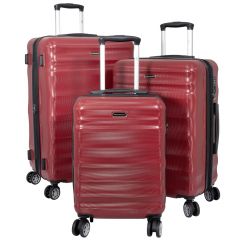 Cestovní kufry ABS sada BANGKOK L,M,S RED