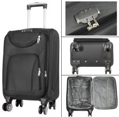 Cestovní kufry sada MARIBOR L,M,S BLACK BRIGHT MONOPOL E-batoh