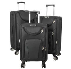 Cestovní kufry sada MARIBOR L,M,S BLACK BRIGHT MONOPOL E-batoh
