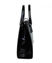 Černá lakovaná kroko dámská aktovka / taška na notebook 15.6" ST02 GROSSO E-batoh